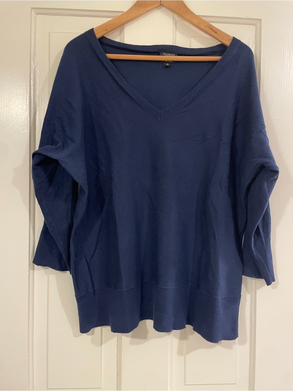 Talbots Deep Blue V-Neck Pullover Sweater